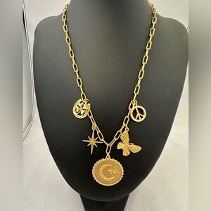 Bonne Affaire gold plated charm necklace